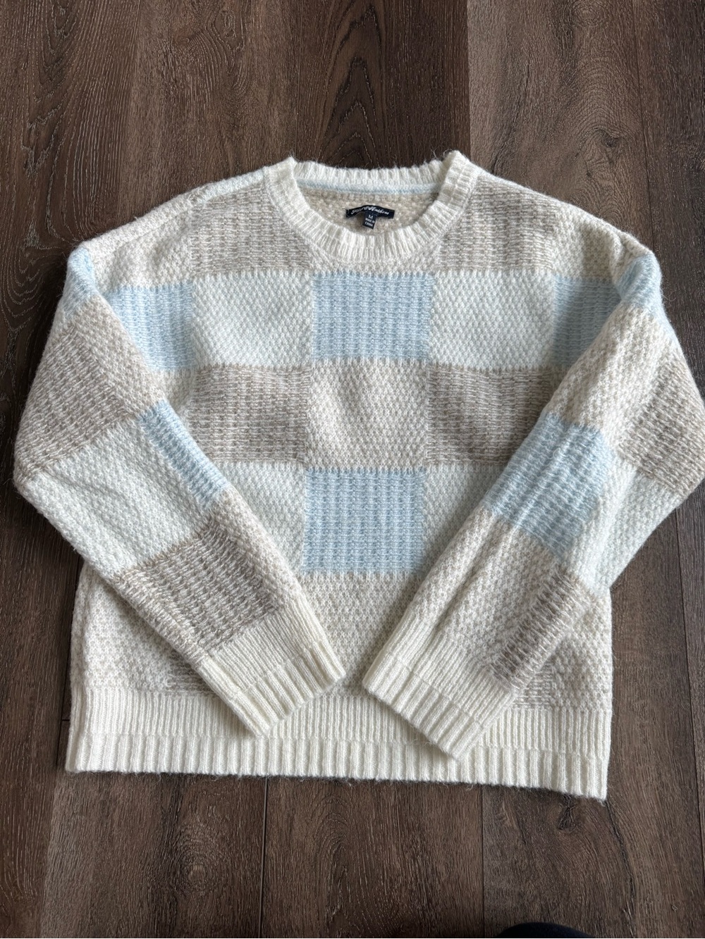 Flag and Anyhem Crewneck Checker Knit Sweater Women’s Size Medium